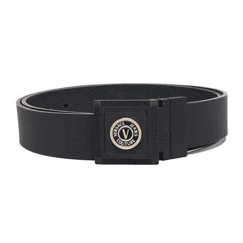 versace collection square buckle leather belt